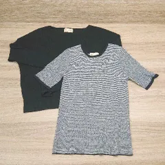 ◇ 《 nano universe まとめ売り2点セット サイズF ｽﾄﾚｯﾁ素材 薄手 透け感 ニット カットソー レディース 》 E  【1305290015369】