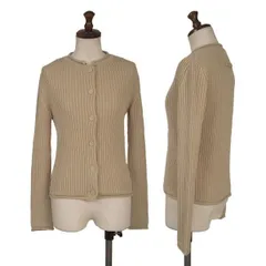 ジャンポールゴルチエファムJean Paul GAULTIER FEMME ウール包ボタンローゲージニットカーディガン ベージュ40