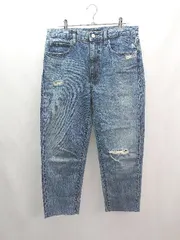 ◇ UNIQRO ユニクロ ダメージ加工 カジュアル デニムパンツ サイズ表記なし ブルー系 レディース E  【1305290015901】