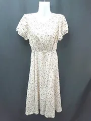 ◇ dazy デイジー 花柄 ウエストゴム ガーリー ロング丈 ワンピース サイズXL ベージュ系 レディース E  【1305290015840】