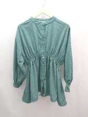 ◇ retrogirl　レトロガール ウエストゴム 綺麗め ひざ丈 ワンピース サイズF グリーン系 レディース E  【1305290015819】