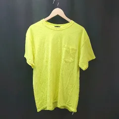 ◇ BEAMS ビームス クルーネック イラスト 胸ポケット 半袖 Tシャツ サイズL イエロー系 メンズレディース E  【1305290017806】