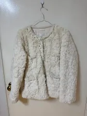 アイボリー ファージャケット 出品