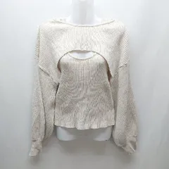 ◇ Chico チコ 大人かわいい 無地 生地薄手 ニット インナー サイズF ベージュ レディース E  【1305290017684】