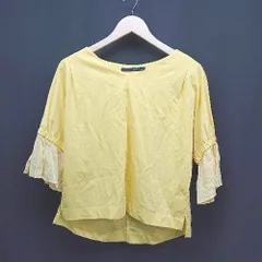 ◇ auief アウィーエフ 無地 綺麗め 大人 七分袖 カットソー サイズ38 イエロー系 レディース E  【1305290018193】