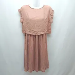 ◇ merlotplus シフォン素材 透け感 春夏 ワンピース トップス サイズ表記なし Mサイズ相当 ピンク系 レディース E  【1305290020769】