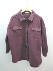 ◇ archives オーバーサイズ ジャケット 大きめ 秋冬 長袖 コート サイズM パープル レディース E  【1305290020707】