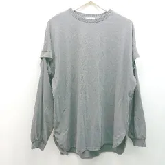 ◇ PAGEBOY ページボーイ クルーネック 厚手 リブ レイヤード 長袖 Tシャツ サイズF グレー レディース E  【1305290020950】