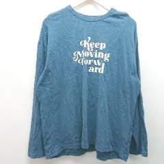 ◇ PAGEBOY ページボーイ クルーネック 厚手 ブランドネーム ワンポイント 長袖 Tシャツ サイズF ブルー レディース E  【1305290020899】
