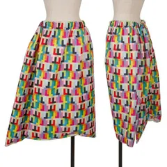 コムデギャルソンCOMME des GARCONS ポリカラフル総柄プリントワイドサルエルパンツ マルチS