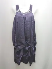 ◇ ketty ケティ ビジュー 結婚式 パーティー 袖なし ひざ丈 ワンピース サイズM パープル レディース E  【1305290022404】