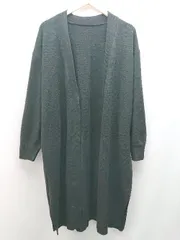 ◇ Re EDIT リエディ ニット ロング丈 リブ袖 長袖 ガウンカーディガン サイズM ブラック レディース E  【1305290022374】