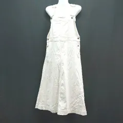 ◇ GLOBALWORK ジャンパースカート ストレッチ 春夏 ノースリーブ ロング丈 ワンピース サイズF ホワイト レディース E  【1305290021643】