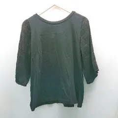 ◇ JEANASIS ジーナシス 透け感 無地 きれい目 七分袖 ブラウス サイズF ブラック レディース E  【1305290023906】