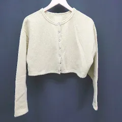 ◇ w closet 綺麗め ｶｼﾞｭｱﾙ ｽﾅｯﾌﾟﾎﾞﾀﾝ 長袖 ショート丈 裏起毛 カーディガン サイズ無表記 推定M ﾏｽﾀｰﾄﾞ系 レディース E  【1305290025047】