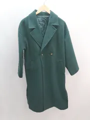 ◇ moment モーメント 秋冬 ロング フロントボタン クリスマス お出かけ 長袖 コート サイズM グリーン レディース E  【1305290024286】