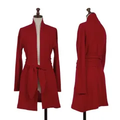 シビラSybilla ウールボタンレスニットカーディガン 赤M