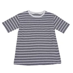 セオリーリュクスTheory luxe ボーダージャガードニットTシャツ 白紺38