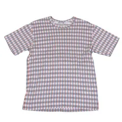 コムデギャルソン オムCOMME des GARCONS HOMME チェックプリントTシャツ 白青赤グレーS位