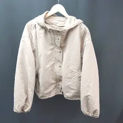 ◇ apres jour 裏起毛 フード 2way ジップアップ シンプル オシャレ 長袖 ジャケット サイズF ベージュ系 レディース E  【1305290029618】