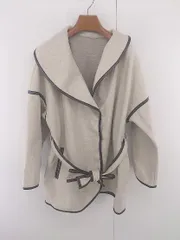 ◇ ◎ INGNI イング ウエストリボン付き パイピング 長袖 コート サイズM グレー系 ブラウン系 レディース E  【1305300004048】