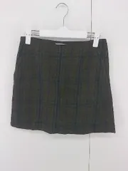 ◇ BEAUTY & YOUTH ビューティアンドユース UNITED ARROWS チェック ミニ 台形 スカート サイズS グリーン系 レディース E  【1305300003911】