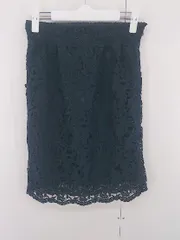 ◇ ROPE PICNIC ロペピクニック レース 膝丈 タイト ナロー スカート サイズ36 ネイビー系 レディース E  【1305300005007】