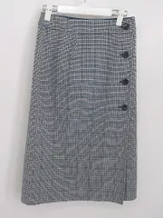 ◇ any SiS エニィスィス チェック リバーシブル 膝下丈 ラップ 巻き スカート サイズ2 グリーン系 ブルー系 レディース E  【1305300004970】