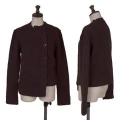 アツロウタヤマA/T ずらしフロントニットカーディガン ワインM位