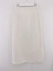 ◇ IENA イエナ スリット 抜け感 大人女子 ロング 台形 スカート サイズ34 オフホワイト レディース E  【1305300011244】