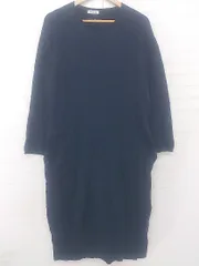 ◇ FORK&SPOON URBAN RESEARCH DOORS 裏起毛 ゆったり 長袖 ロング ニット ワンピース サイズONE ネイビー レディース P  【1306020000822】
