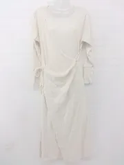 ◇ Sonny Label URBAN RESEARCH アシメラップ デザイン 長袖 ロング ワンピース サイズF ベージュ レディース E  【1306020005070】