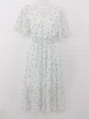 ◇ ●未使用● ◎ DAY CLOSET タグ付 花柄 大人かわいい ロング ワンピース ホワイト マルチ レディース E  【1306020005391】