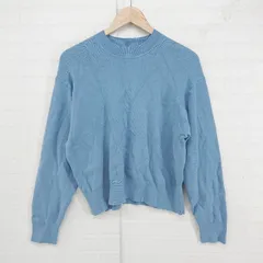 ◇ UNIQLO ユニクロ シンプル スムースコットン 長袖 ニット セーター サイズM ブルー レディース E  【1306020007371】