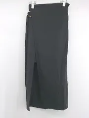◇ OLIVE des OLIVE オリーブ デ オリーブ ラップ巻き風 ロング ナロー スカート サイズF ブラック レディース E  【1306020009399】