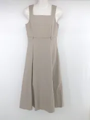 ◇ PROPORTION BODY DRESSING スクエアネック 膝下丈 ジャンパースカート ワンピース サイズ M グレージュ レディース E  【1306020008989】