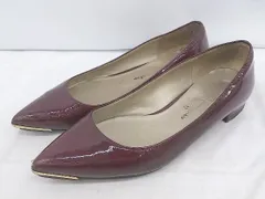 ◇ GINZA Kanematsu 銀座かねまつ ポインテッドトゥ フラット パンプス サイズ 22 1/2 D バーガンディー レディース E  【1306020008774】