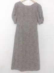 ◇ ROPE PICNIC ロペピクニック 総柄 大人 カワイイ 半袖 膝下丈 ワンピース サイズ38 ベージュ系 ホワイト レディース E  【1306020010920】