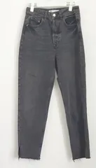 ◇ ZARA ザラ ボタンフライ カットオフ ジーンズ デニム パンツ サイズEUR36 USA04 MEX26 ブラック系 レディース E  【1306050022160】