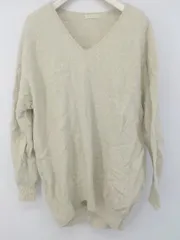 ◇ NOLLEY'S ノーリーズ ラムウール混 フォックスファー混 長袖 ニット セーター サイズF アイボリー系 レディース E  【1306050026823】