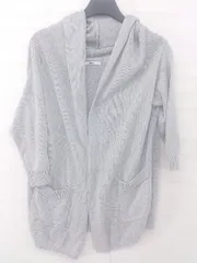 ◇ JOURNAL STANDARD relume リネン混 フーディー 長袖 ニット カーディガン サイズF グレー系 レディース E  【1306050028285】