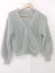 ◇ COLONY 2139 くすみカラー シャギー風 長袖 ニット カーディガン サイズF モスグリーン系 レディース E  【1306050028216】