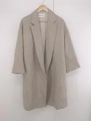 ■ ADAM ET ROPE' アダムエロペ ウール系 シンプル 大人女子 長袖 ラップコート サイズF ベージュ レディース E  【1306050029121】