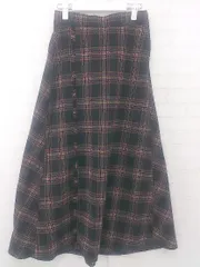 ◇ CIAOPANIC TYPY チェック 大人かわいい ロング フレア スカート サイズS ブラック マルチ レディース E  【1306050038222】