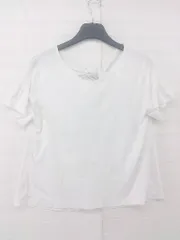◇ nano universe The 1st. Floor デザイン シンプル 半袖 カットソー サイズ36 ホワイト レディース E  【1306050039397】