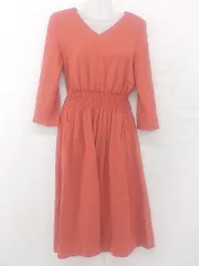 ◇ NOLLEY'S ノーリーズ Vネック 大人女子 長袖 ロング ワンピース サイズ36 オレンジ レディース E  【1306050038901】