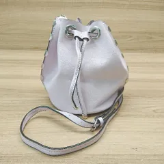 ◇ ZARA ザラ 配色カラー チェーン かわいい ショルダー 巾着バック ピンク/ブラック レディース E  【1306050040386】