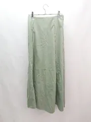 ◇ Chico チコ レザー系 秋冬コーデ ウエスト後ろゴム ロング丈 フレア スカート サイズF カーキ レディース E  【1306050040119】