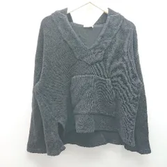 ◇ BEAUTY&YOUTH UNITED ARROWS 起毛 Vネック フード 厚手 ストレッチ 長袖 パーカー 表記なし ブラック系 レディース E  【1306050043592】