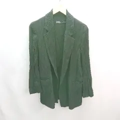 ◇ ZARA ザラ シンプル オシャレ 薄手 春夏物 Vネック ポケット ボタン 長袖 ジャケット サイズXS ブラック系 メンズ E  【1306050043400】